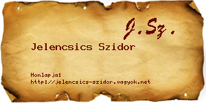 Jelencsics Szidor névjegykártya